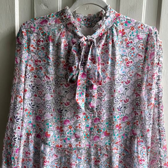 Shoshanna Avila Optic Floral Silk Mini Dress Size 6 - Picture 3 of 8